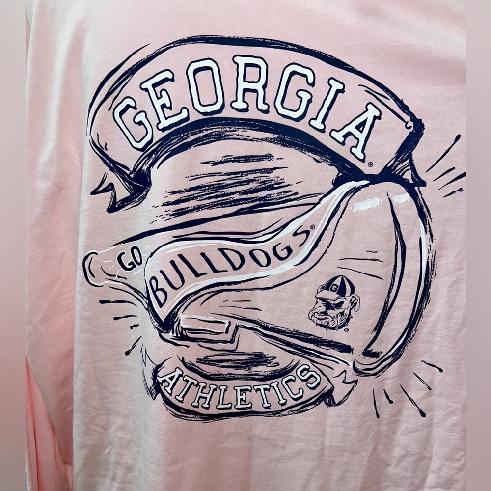 NWT Women’s 2XL Champion Pink Georgia Bulldogs Long Sleeve Pocket Tee Shirt - Picture 6 of 6